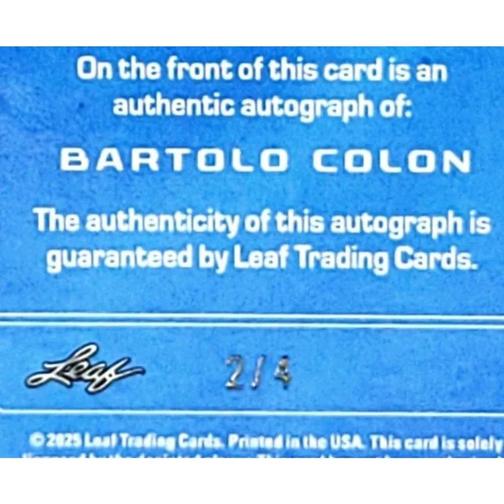 2025 Bartolo Colon 2/4 Strikeout Machine Auto Red Wave